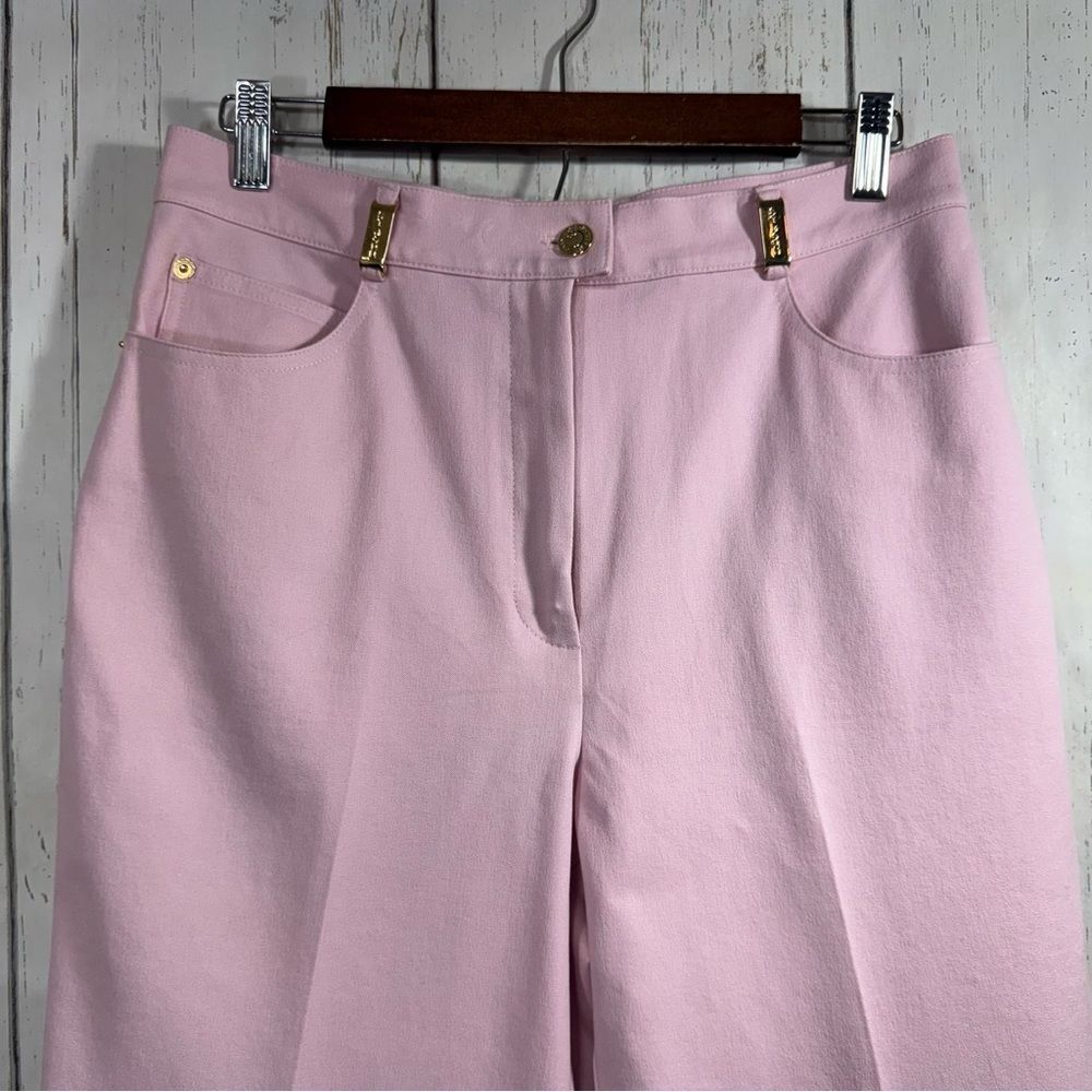 St John Sport Essentials By Marie Gray Stretch Light Pink Crop High Waist Pants - Picture 2 of 15